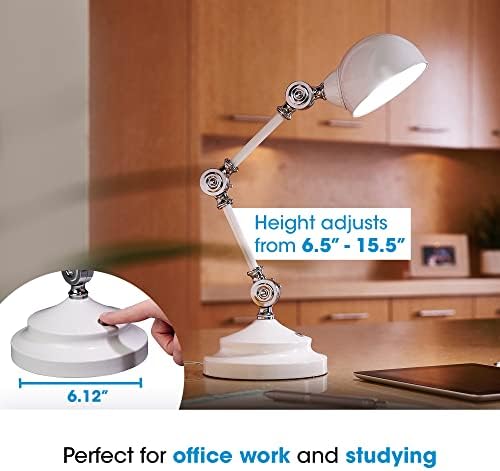 OttLite Prevention Pharmacy LED Desk Lamp with USB Charging, White