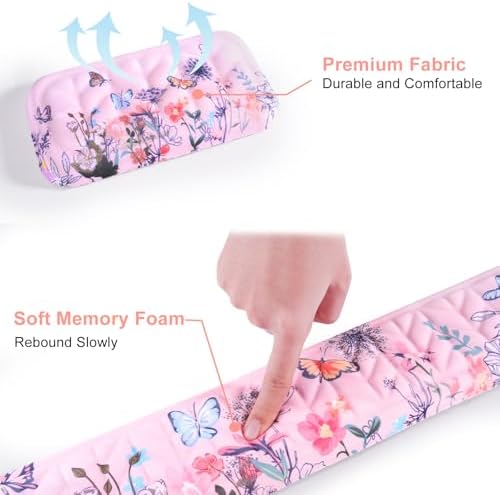 Petmolico 4-in-1 Wrist Rest Set with Desk Pad, Pink Wild Flowers