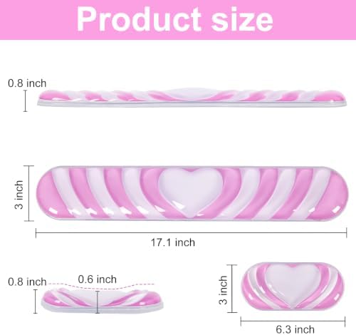L-SPOUTTO Pink Cute Ergonomic Gel Wrist Rest for Mouse and Keyboard,Heart