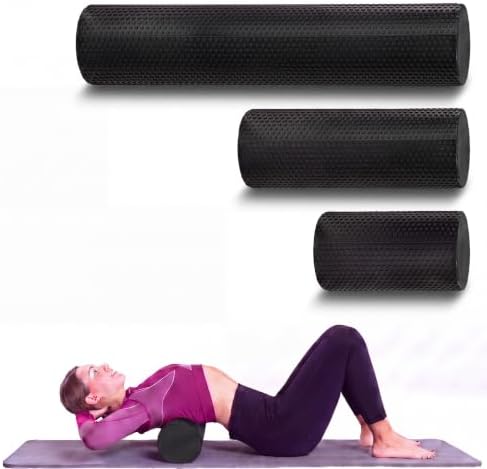 Arrowbash 3 Sizes Foam Roller Kit for Recovery, 12''/18''/36'', Black