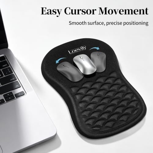 Ergonomic Mouse Pad with Wrist Rest, 8° Memory Foam Wrist Support