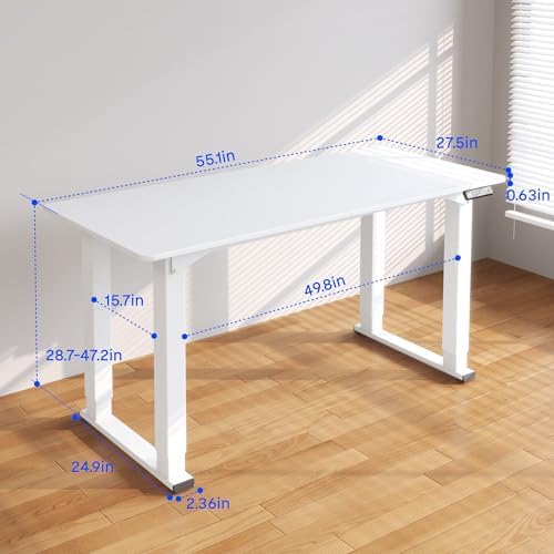 SANODESK 4-Leg 55''x28'' Large Electric Height Adjustable Standing Desk