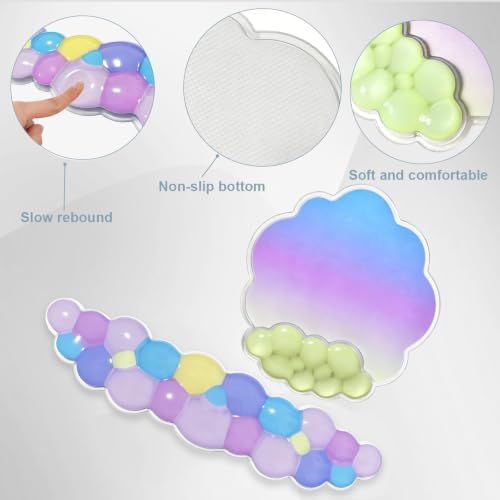 Gel Cloud Wrist Rest and Mouse Pad Support Set - Office Accessories