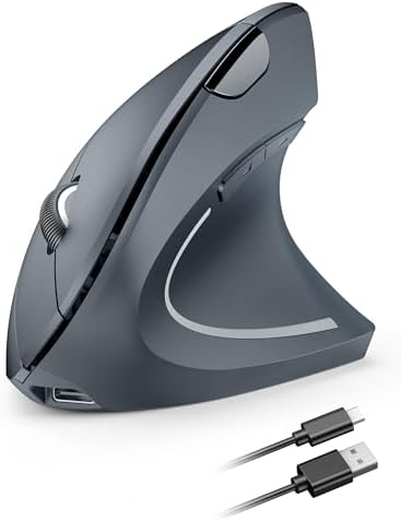 TECKNET Wireless Ergonomic Mouse, Rechargeable Wireless Vertical Mouse