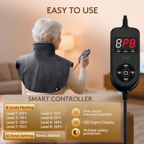 UTK Graphene Far Infrared Heating Pad for Neck and Shoulders and Back