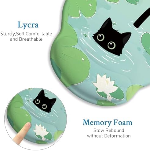 Blusabaca Cat Mouse Pad with Wrist Rest Ergonomic Mousepad Wrist Support