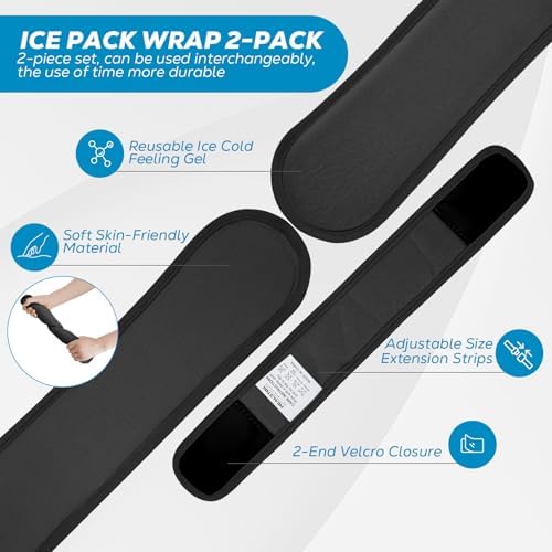 Neck Ice Pack Wrap, Reusable Cold/Hot Gel for Neck Pain, Blackx2