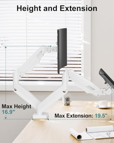 Dual Monitor Arm Desk Mount Fits Max 32 inch Screens, Holds 4.4 to 19.8lbs