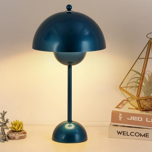 Creative Mid-Century Modern Bud Table Lamp for Home&Office, Gentian Blue