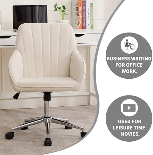 Ergonomic Home Office Desk Chair with Memory Foam Cushion, Silver Base