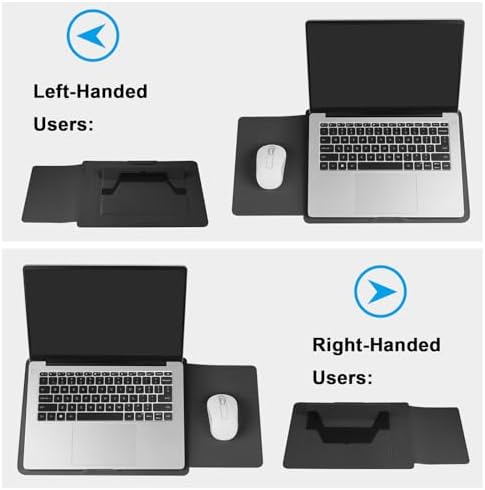 HoYiXi 13.3'' /13.6'' Laptop Sleeve Case PU Leather with Stand Compatible with MacBook Pro 14/MacBook Air 13(M1 M2)/ASUS Vivobook 14/Dell XPS 13/ASUS Matebook,13-14'' Laptop Bag,Black