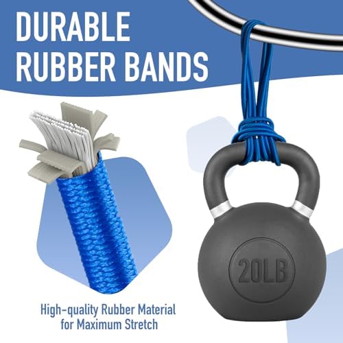 Large Rubber Bands Set of 3, Fits 55, 65, 96 Gallon Trash Cans, Trash Can Bands for Large Bags, Durable Kitchen Garbage Bag Straps, Heavy Duty Elastic Bands in Black, Blue and Olive Green