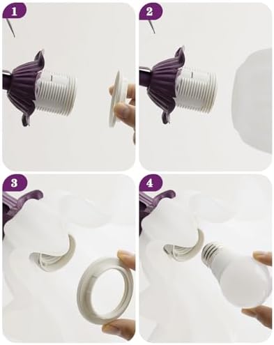 WERFOP Flower Table Lamp Cute Desk Lamp for Bedroom Home Decor (Purple)