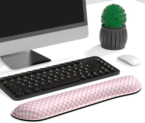 Dapesuom Keyboard Wrist Rest, Memory Foam, Ergonomic, Gaming,Blush Pink