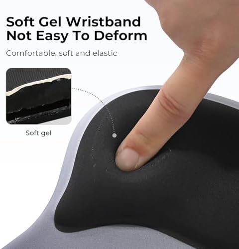 EooCoo Mouse Pad with Gel Wrist Rest, Ergonomic Mousepad Wrist Alignment