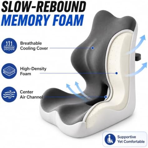 Celinva Orthopedic Seat Cushion with Back Support for Office Chair, Upgrade