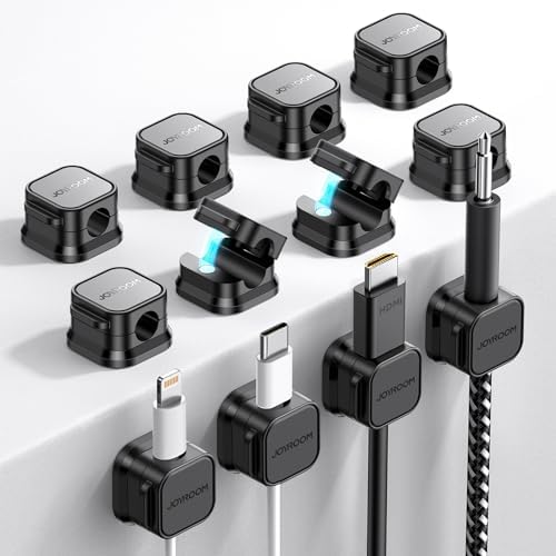 JOYROOM 12 Pack Magnetic Cable Clip Cord Organizer Adhesive Wire Management