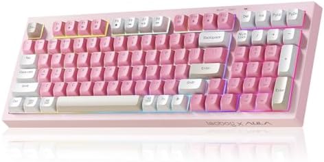 LEOBOG x Aula Pink Keyboard Wireless Creamy Computer Gaming Keyboards
