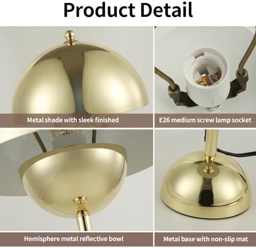 Creative Mid-Century Modern Bud Table Lamp for Home&Office, Bright Gold