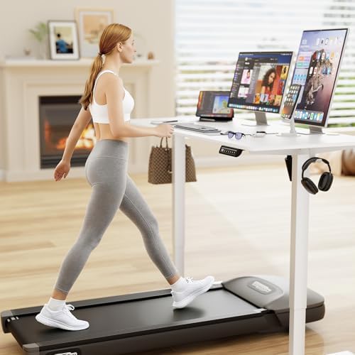 Furmax 55 Inches Electric Standing Desk, Home Office Desk with Phone Holder
