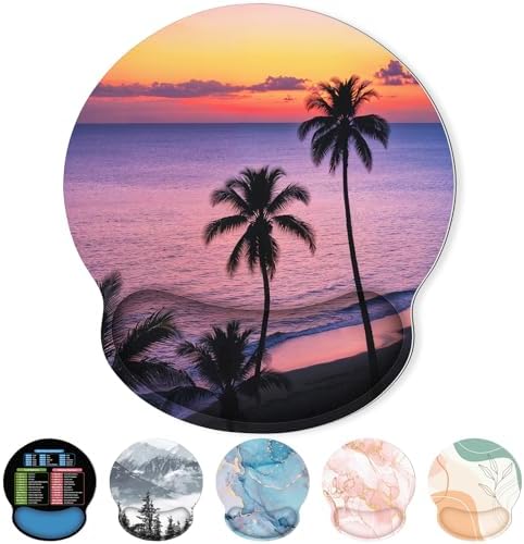 KONVINIT Ergonomic Mouse Pad with Wrist Rest, Small Mousepad with Non-Slip Rubber Base and Smooth Surface, Sunset Mouse Pads for Desk, Office Desk Accessories