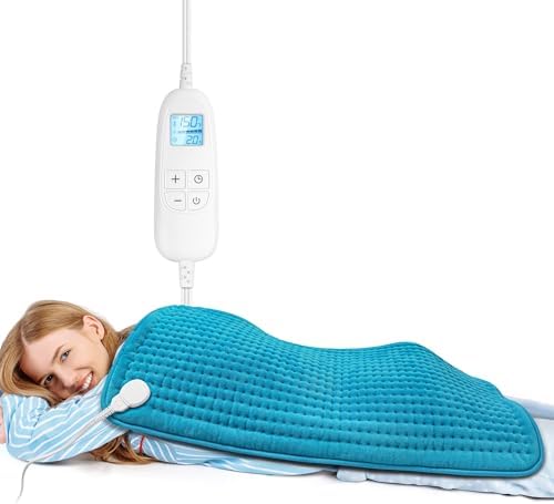 FluffyWarmth Electric Heating Pad, Extra Large 17"x33", Ultra Soft