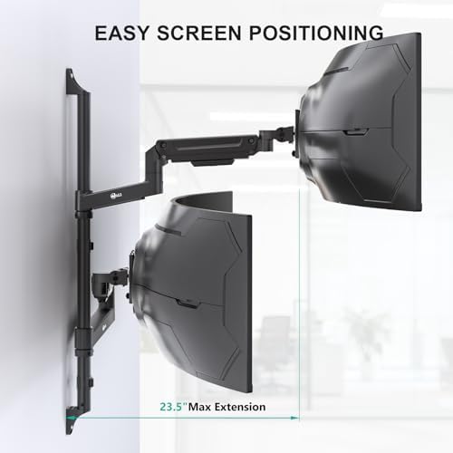 WALI Vertical Dual Monitor Wall Mount for 13-49 inch Screens, 44lbs per Arm