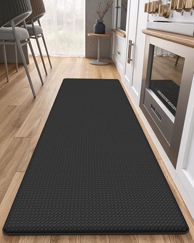 Color&Geometry Kitchen Mat for Floor 17x79 Anti Fatigue Easy Clean, Black