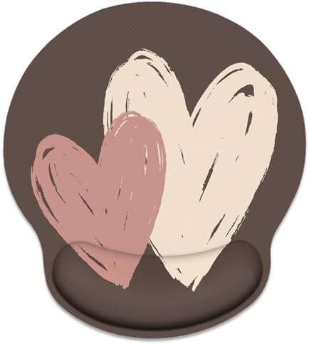 Britimes Ergonomic Mouse Pad with Wrist Support, Brown Heart Pattern