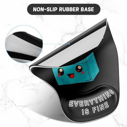 ITNRSIIET Ergonomic Mouse Pad Coaster Set with Gel Wrist Support Wrist Rest Smooth Surface Non-Slip PU Base Comfortable Office Supplies Pain Relief, 9.5 x 8.3 inches, Cute Dumpster