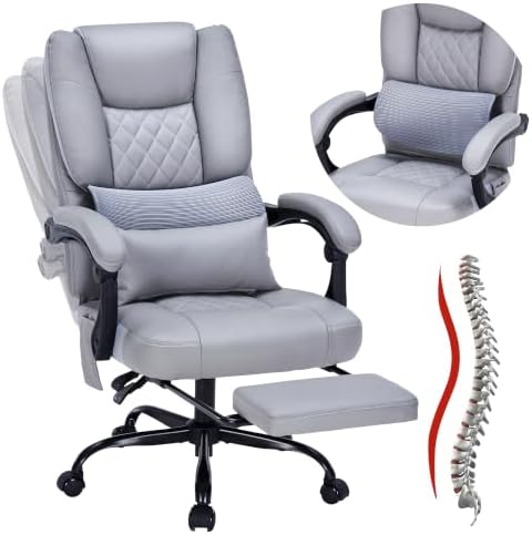 400lbs Reclining Office Chair with Ergonomic Lumbar Support