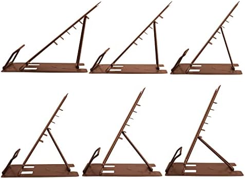 Honagu Book Stand Metal Desk Book Holder, Book Holders for Reading Hands Free, Adjustable Cookbook Documents Holder, Portable Bookstand for Music Books, Textbook, Recipe, Tablet, Ipad (Brown)