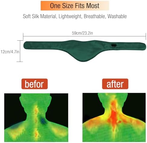 Neck Heating Pad, ARRIS Small Portable Heated Neck Wrap with Adjustable Time and Temperature Control, USB Powered Neck Pain Relief, Stiffness Relief or Postoperative Recovery Green