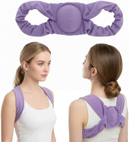 RNEMP® Sleep Upper Back Posture Corrector for Women, Ultra-Soft Lavender Back Brace for Sleeping, Lightweight & Airy, for All Night Spine Alignment & Morning Relief (Lavender Purple)