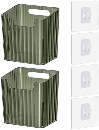 Lae Nuvole 2 Pack Adhesive Wall Storage Bins, Cabinet Door Organizer, Green