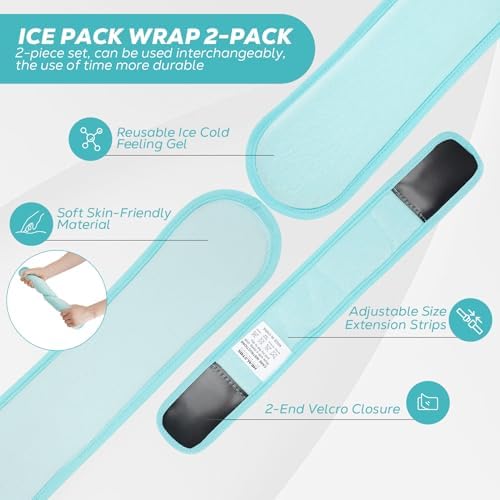 Neck Ice Pack Wrap, Reusable Cold/Hot Gel for Neck Pain, Icebluex2