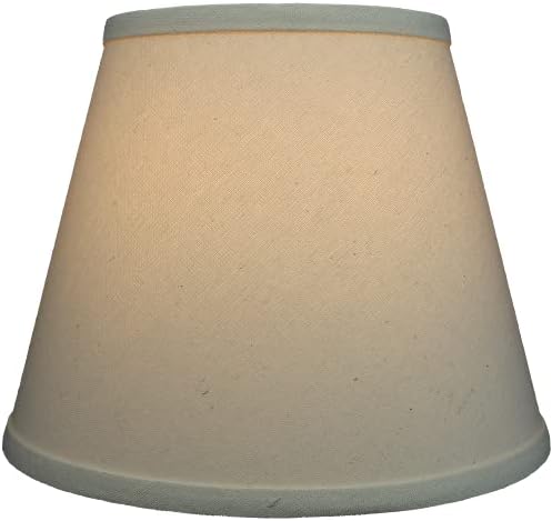 FenchelShades.com Lampshade 6" Top Diameter x 10" Bottom Diameter x 8" Slant Height 6x10x8" with Spider Attachment Diameter 0.4 Inch for Lamps with a Harp (Linen Beige Homespun)