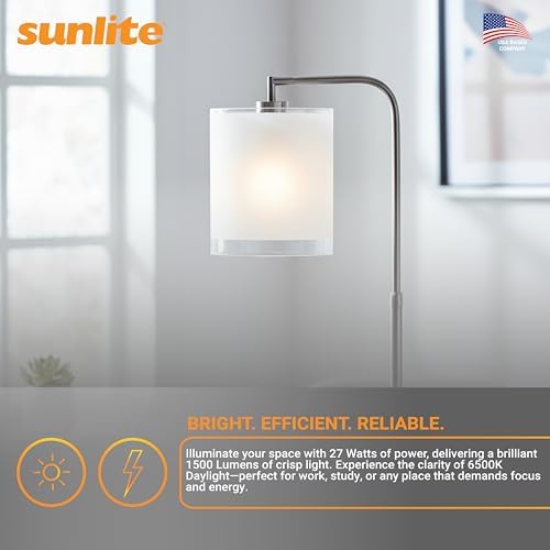 Sunlite 40531 FML27/65K/2PK Quad Tube Plug-in Compact Fluorescent Lamp, FML 4-Pin, 27 Watts, 1500 Lumens, 6500K Daylight, 4-Pin (GX10q4) Base, 120 Volts, 2 Pack