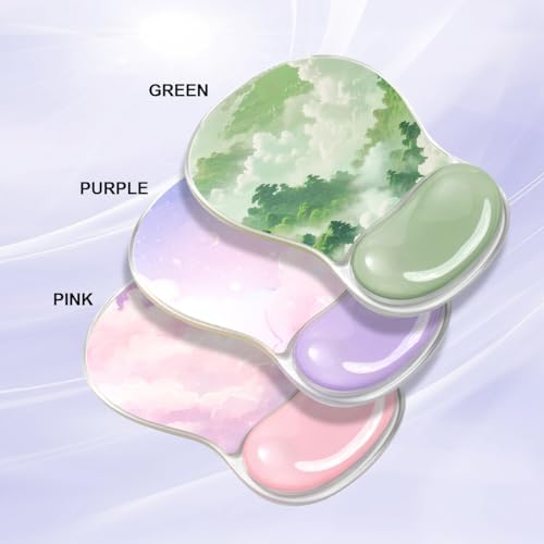 Purple Ergonomic Gel Mouse Pad Wrist Support, Ease Wrist Pain PC Laptop