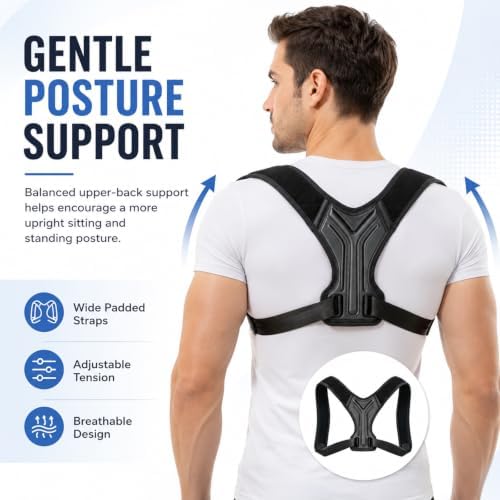 Posture Corrector for Women and Men, Adjustable Upper Back Brace with Shoulder Pads, Back Straightener for Rounded Shoulders & Daily Posture Support (Extra Large)