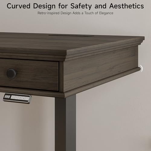 ONBRILL Standing Desk with Drawers, 55 x 23 Inch Electric Height Adjustable