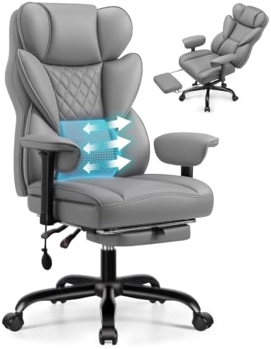 Office Chair, Big and Tall Executive Chair with Adjustable Lumbar Support