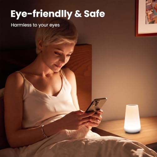 THAUSDAS Telecontrol Night Light Touch Lamp: 13 Colors, 5 Brightness, White