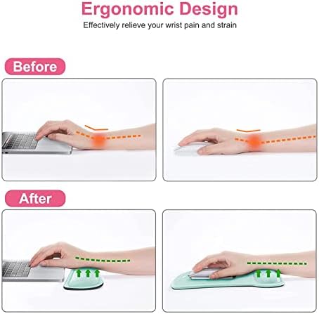 MOSISO Wrist Rest Support for Mouse Pad & Keyboard Set, Mint Green