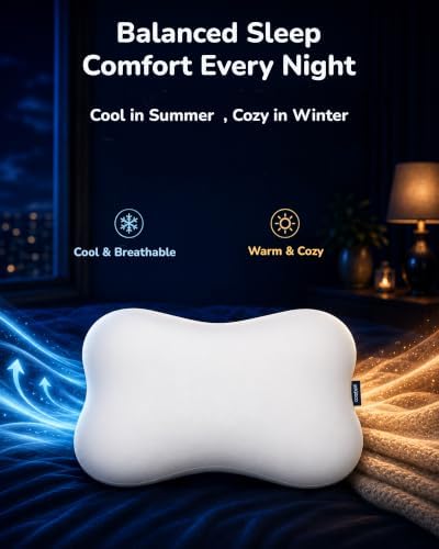 Cervical Neck Pillow for Sleeping, Memory Foam Pillows, White