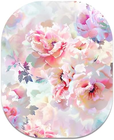 Small Mouse Pad, 6 x 7 Inch, Oval Mini Mouse Pad with Non-Slip Rubber Base for Laptop Wireless Mouse Keyboard Tray Mousepad, Floral Pattern
