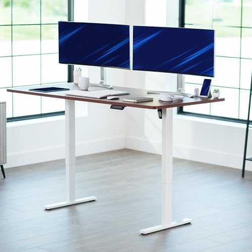 VIVO Dark Walnut 71 x 36 in Standing Desk, DESK-KIT-1W7D-36