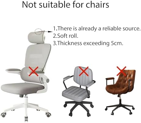 1 Pack Headrest Pillow, Office Chair Headrest Attachment, Neck Support for Office Chair, Back Cushion for Desk Chair for Ergonomic Comfort (Black)