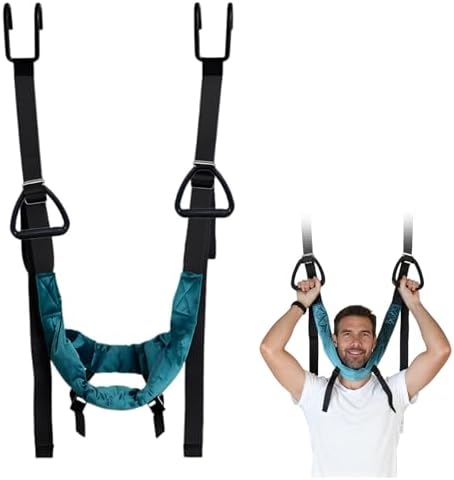 Cervical Neck Traction Device Over Door for Home Use Portable Neck Stretcher Hammock Decompression Home Physical Therapy (Blue)3