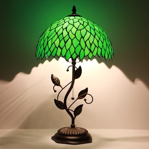 Tiffany Table Lamp Stained Glass Bedside Reading Light W12H19 inch